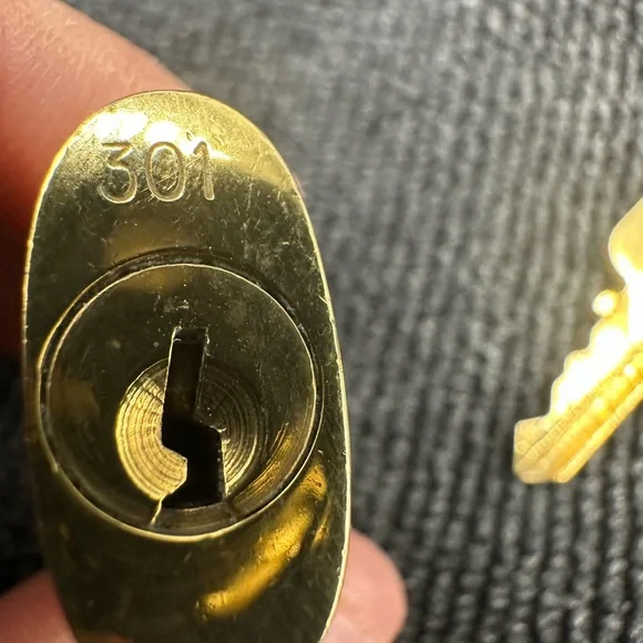 Louis Vuitton GOLD Lock & Key Gold tone Authentic. Number #301 - Picture 4 of 5